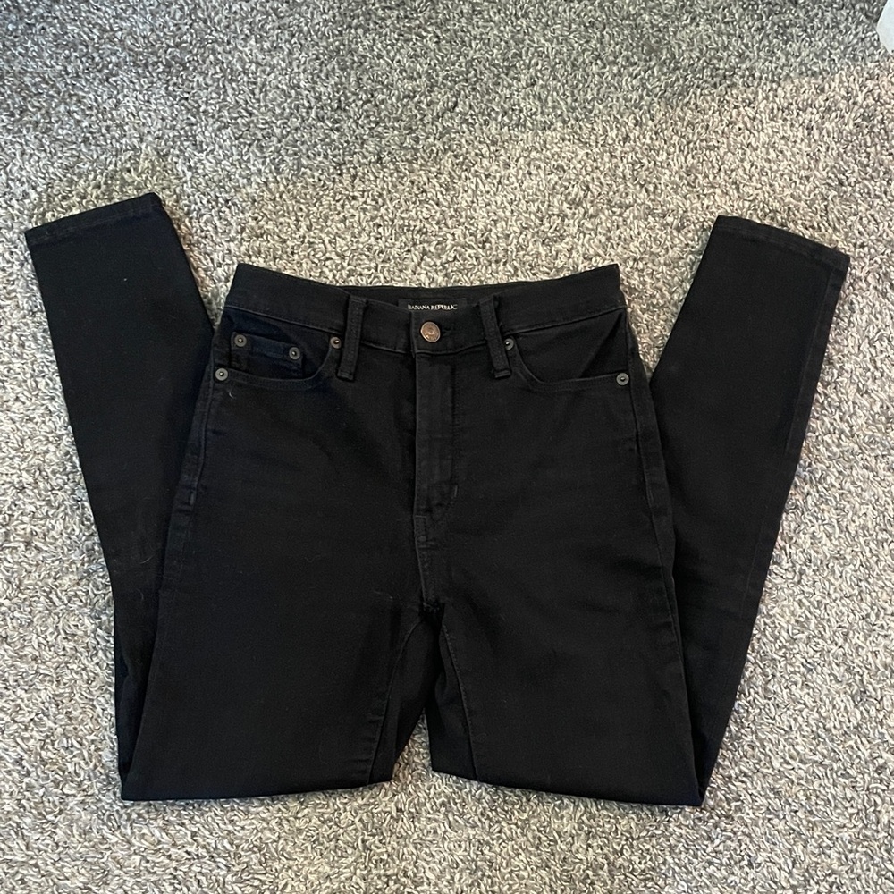 Banana Republic Black High Rise Skinny Jeans